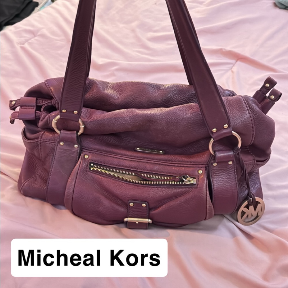 Michael Kors Plum Leather Shoulder Bag